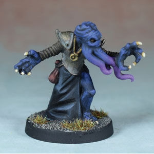 Psionic Lasher by Crooked Dice a white metal 28mm scale miniatures for your tabletop games representing a mind flayer looking creature