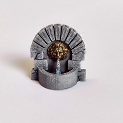 A 28mm scale Drinking Fountain by Iron Gate Scenery printed in resin for your table top gaming scenery, town scenery, RPGs and more