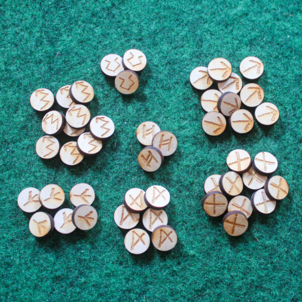 Wooden Token Set by Oakbound Studio. 48 wooden tokens for tracking your models status on the tabletop.