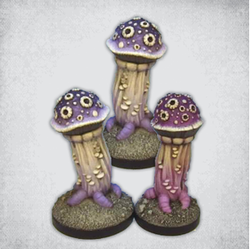 Shrieker Tall by Crooked Dice a pack of three tall shriekers. These mushrooms look great as fungi plants in your underground cave, alien plants for your off world RPG or horrors in your lovecraftian game to name just a few. 