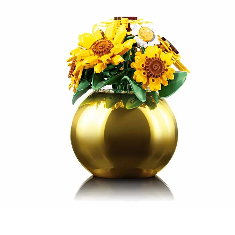 Sluban Sunflower Plated Vase - Pleyerid Building Brick Kit