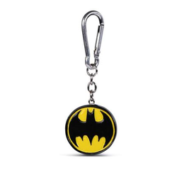 Batman Symbol 3D Keychain.  A large officially licensed Batman 3d keyring made from resin and featuring the iconic black and yellow Batman logo.    