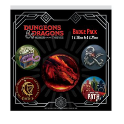 Dungeons & Dragons Movie Badge Pack. Show off your love for the classic Role Playing Game Dungeons and Dragons with this pack of honor among thieves badges that you can add to your hat, bag, jacket and more.    