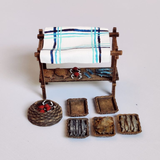 A Fish Market Stall by Iron Gate Scenery in 28mm scale produced in PLA &amp; resin representing a wooden cart with a cloth covering roof and various fish for your town setting, RPG and other tabletop games.