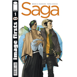 Image Firsts Saga #1 by Image Comics written by Brian K. Vaughan with cover by Fiona Staples For mature readers.