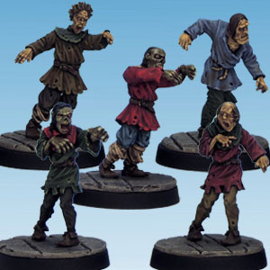 Zombie Husks by Crooked Dice.&nbsp; A set of five metal figures representing medieval looking zombies for your gaming table needs&nbsp; &nbsp; &nbsp;