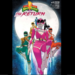 Mighty Morphin Power Rangers: The Return #1 with cover art B from Boom Studios Comics written by Amy Jo Johnson and Matt Hotson with art by Nico Leon.