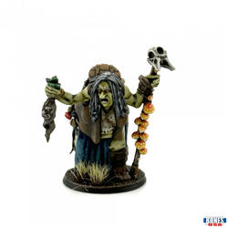 30150 Gertie Gristlebreath from the Reaper bones USA legends range, sculpted by Jason Wiebe shown painted by Darryl Roberds, representing a female witch or druid for your tabletop gaming and hobby needs.&nbsp; &nbsp; 