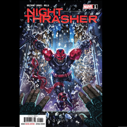 Night Thrasher #1 from Marvel Comics by Jason Holtham with art by Nelson Daniel. It's time to thrash the night! The death of a loved one draws Dwayne Taylor back to New York City, though his days as Night Thrasher are long over. But Dwayne finds the past difficult to outrun when silhouette, his ex-teammate from the new warriors, seeks his help against a new criminal called The O.G.