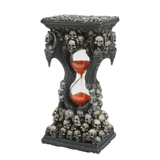 Sands Of Death Hourglass Timer. Behold the captivating décor of the Sands Of Death Hourglass Timer! This resin and glass timer combines art and functionality, filled with red sand
