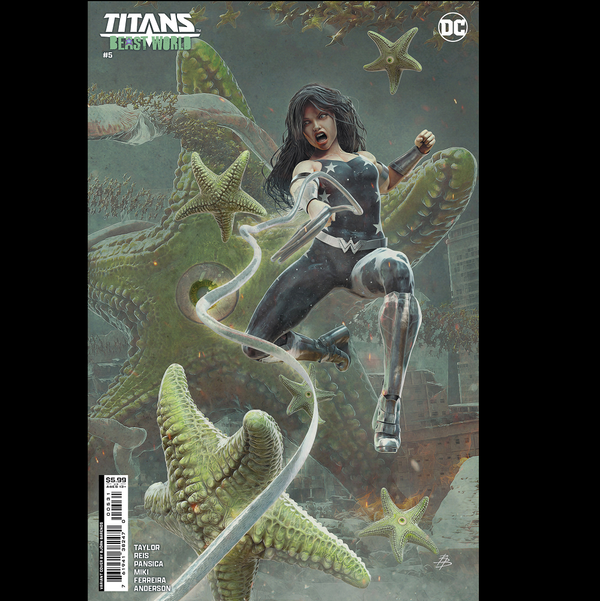 Titans Beast World #5 from DC written by Tom Taylor with art by Ivan Reis and Danny Miki and cover art B.