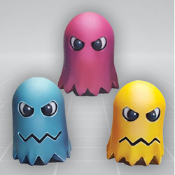 Video Ghosts by Crooked Dice a pack of three resin video arcade ghosts which stand at approximately 23mm high making a fun edition to your tabletop game, RPG or diorama.
