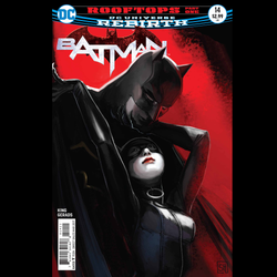 Batman  Rooftops #14 from DC written by Tom King with standard cover art by Stephanie Hans. Batman must decide once and for all what to do with Catwoman.