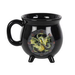 Mabon Colour Changing Cauldron Mug By Anne Stokes. This black cauldron mug features Mabon the symbol of the Autumn Equinox by Anne Stokes