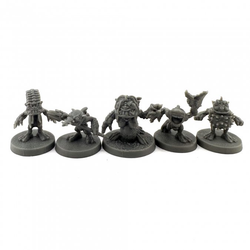 20618 Brine Goblins sculpted by Jason Wiebe from the Reaper Miniatures Bones Black range. A limited edition pack of five characterful goblin RPG miniatures for your tabletop games. 