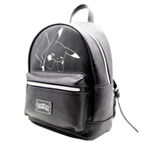 Pokémon Pikachu Black Backpack. A fantastic black and white backpack featuring Pikachu with silver zips, adjustable straps and a fluffy pompom on the zip this practical bag is great for any Pokemon fan.