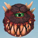 Evil Eye 2 by Crooked Dice, one 28mm scale resin miniature representing a large floating head with one large eye, various scales, smaller eyes, a toothy grin and horns for your alien RPG, horror tabletop game, dungeon and more.&nbsp;&nbsp;