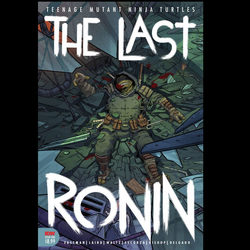 The Last Ronin #1 Teenage Mutant Ninja Turtles from IDW written by Tom Waltz, Peter Laird and Kevin Eastman with art by Ben Bishop. 48 page comic reprint. In a future NYC far different than the one we know today, a lone surviving Turtle goes on a seemingly hopeless mission to obtain justice for his fallen family and friends.  