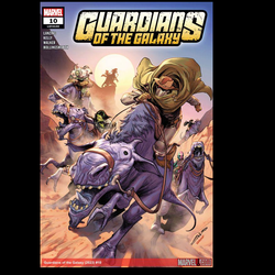 Guardians Of The Galaxy #10 from Marvel Comics written by Jackson Lanzing and Collin Kelly with art by Kev Walker. The flowering of Grootspace is almost upon us, but Empress Victoria and the Spartax Armada have arrived to stop it. Can Star-Lord make peace with his people? Or will Groot's second chance die on the vine? 