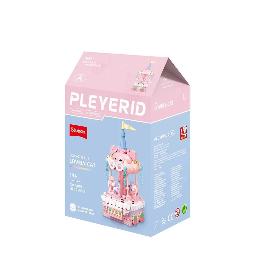 Sluban Lovely Cat Carousel Brick Kit - Pleyerid