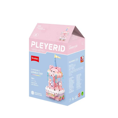 Sluban Lovely Cat Carousel Brick Kit - Pleyerid