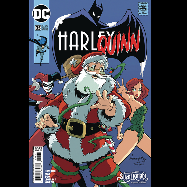 Harley Quinn #35 with Santa variant cover art from Marvel Comics swing into a tale of adventure brought to you by Hannah Rose May, Leomacs and Jason Wordie.      