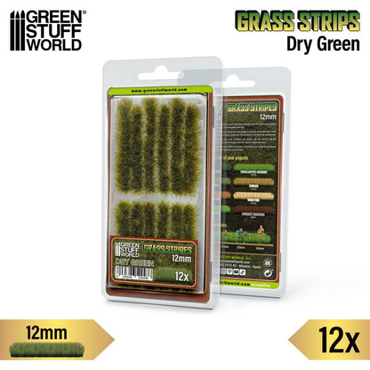 Dry Green Grass Strips 12mm - Green Stuff World