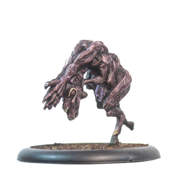 Nuckelavee by Oakbound Studio. A lead pewter miniature of a terrifying flayed horse with a headless rider grafter into the body,