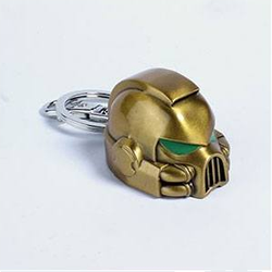 Warhammer 40k Gold MKVII Helmet Metal Keyring a great gift for a Warhammer and space marine fan.