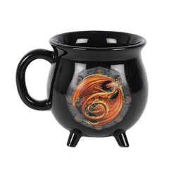 Beltane Colour Changing Cauldron Mug By Anne Stokes. This black cauldron mug features Beltane the symbol of the Gaelic May Day festival