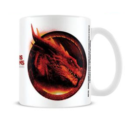 Dungeons and Dragons movie red dragon mug. A white mug with a red dragon D&D design making a great gift for yourself, a loved one or your DM.  
