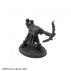 20320 Orc Archer sculpted by Bobby Jackson from the Reaper Miniatures Bones Black range. A limited edition RPG miniature representing an orc firing a bow for your tabletop games.