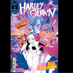 Harley Quinn #37 from DC comics with variant cover art A, by Tini Howard with art by Sweeney Boo, Erica Henderson, Kelley Jones and more. That nogoodnik Brother Eye has soured Harleys reputation across the whole multiverse