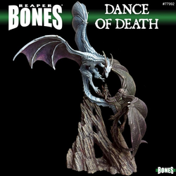 77992 Dance Of Death Boxed Set from Reaper Miniatures Dark Heaven Legends Bones range sculpted by Julie Guthrie. A collection piece of draconic conflict as two mighty dragons fight making a great edition to your hobby or even tabletop game if you really want to challenge or TPK your adventurers. 