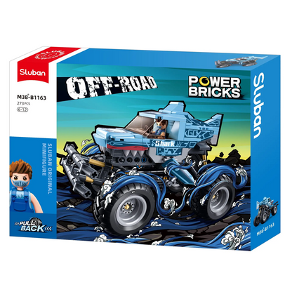 Sluban Off RoadBlue Shark Monster Truck - Building Brick Kit