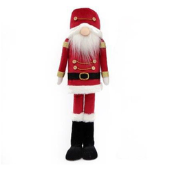 Nutcracker Gonk. A whimsical edition to your Christmas collection, at 48cm tall this nutcracker plush with its red uniform and gold trim will make a wonderful edition to your festive home. 