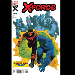 X Force #49 from Marvel Comics written by Benjamin Percy with art by Robert Gill. In a simpler time, the bounding Beast partnered up with Avenger Wonder Man! But after Beast's fall from grace, is there any chance these two can see eye to eye? In a last desperate attempt to take down Beast