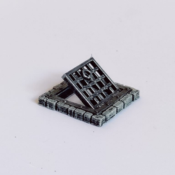 A pack of two grated trapdoors by Iron Gate Scenery in 28mm scale made from PLA . These trapdoors represent bricked traps with grated door that actually opens to help you decorate your dungeon setting, RPGs, tabletop gaming and more.&nbsp;