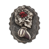 Beautiful Wall Plaque by Nemesis Now. A Skeleton lady in a Victorian shilouete style in a round frame 