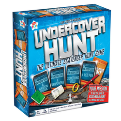 Undercover Hunt Scavenger Hunt Board Game.&nbsp; Take the game of scavenger hunt to a whole new level, find items, race against the clock and get back to headquarters.
