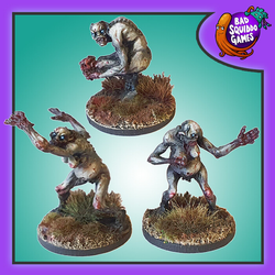 Ghoul Hags, a pack of three metal miniatures by Bad Squiddo Games sculpted by Shane Hoyle. Wonderfully creepy naked monsters for your tabletop games, RPGs and hobby needs