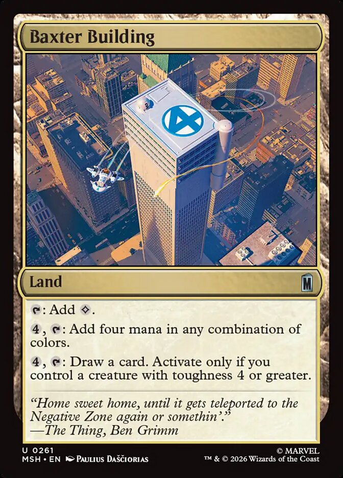 Marvel Superheroes Baxter Building Card Front