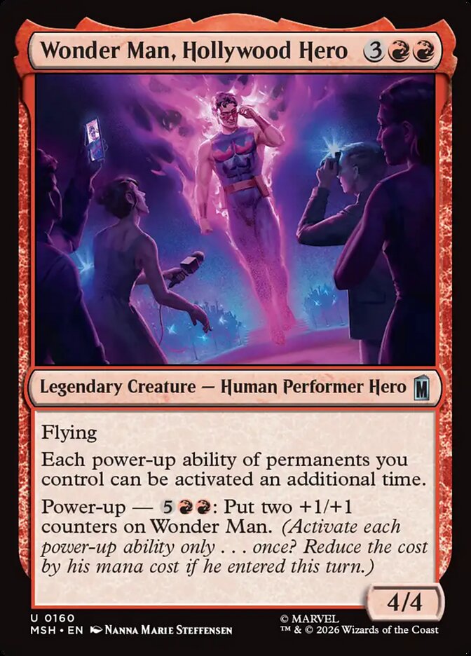 Marvel Superheroes Wonder Man, Hollywood Hero Card Front