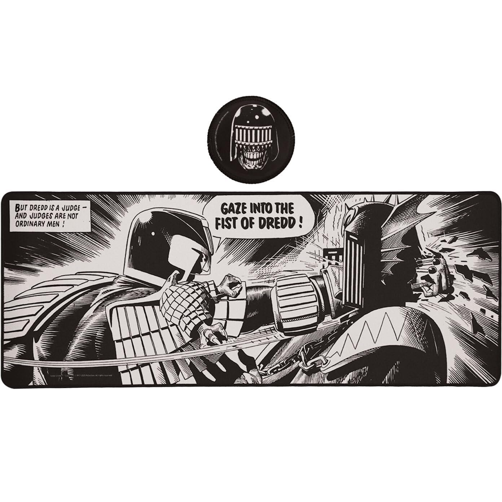 2000 AD Judge Dredd desk pad and coaster officially licensed desk mat