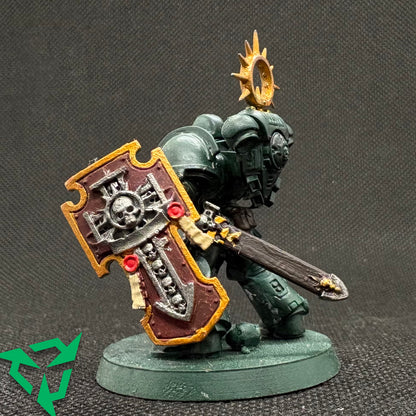 Painted Space Marine Miniature - Lieutenant with Storm Shield