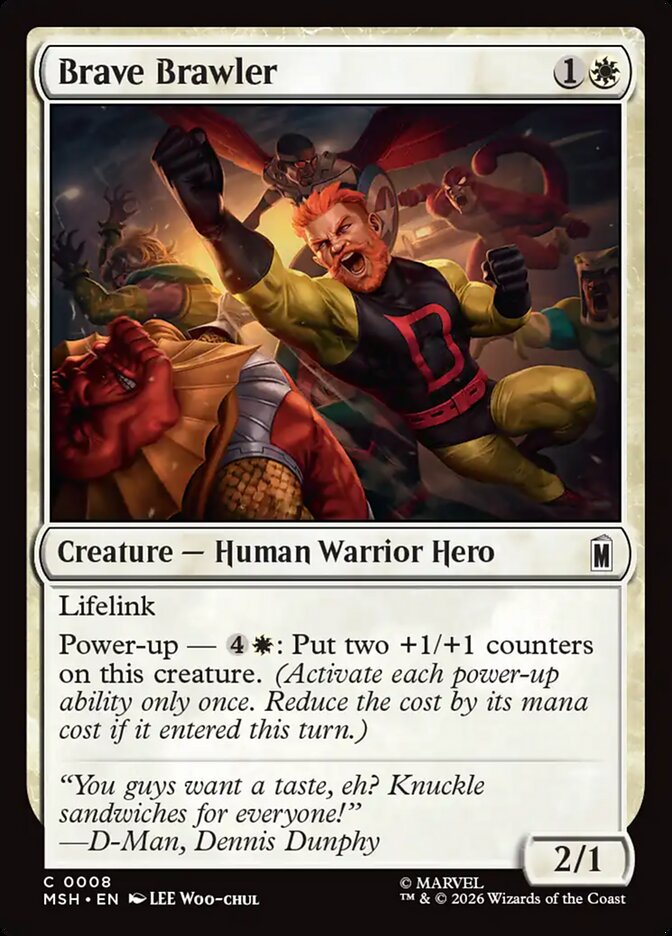 Marvel Superheroes Brave Brawler Card Front