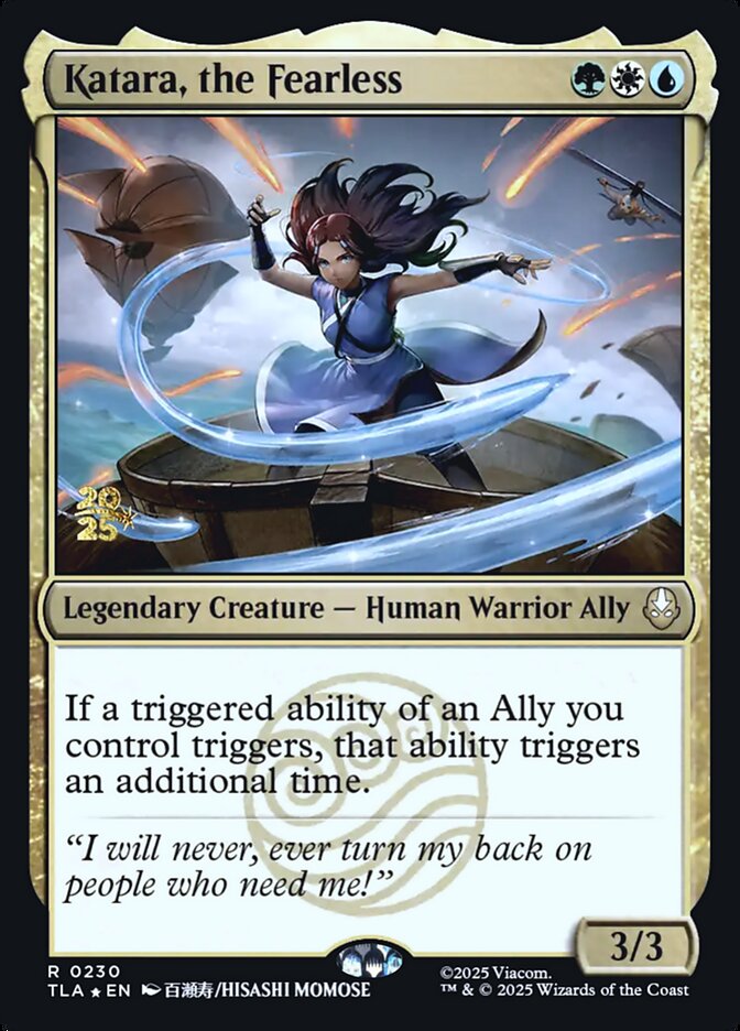 Katara, Water Tribe's Hope Avatar The Last Airbender #231 Prerelease Promo Card Front