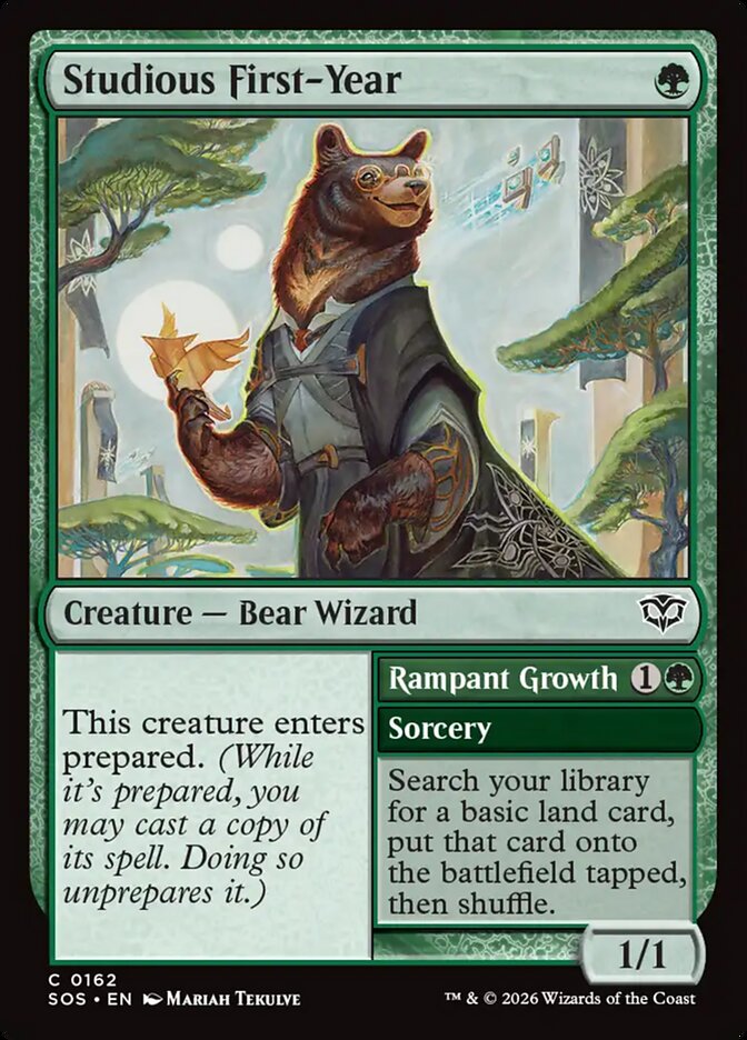 Studious First-Year // Rampant Growth Secrets of Strixhaven #162Card Front