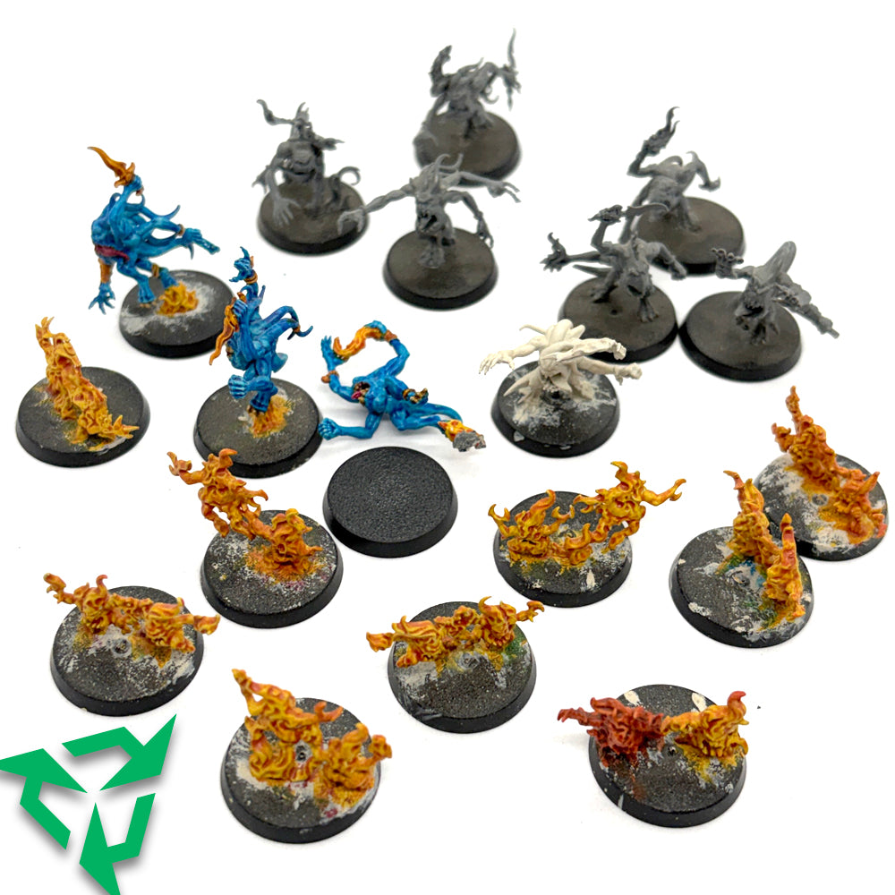 Preloved Blue Horrors & Brimstone Horrors Warhammer AoS Miniatures