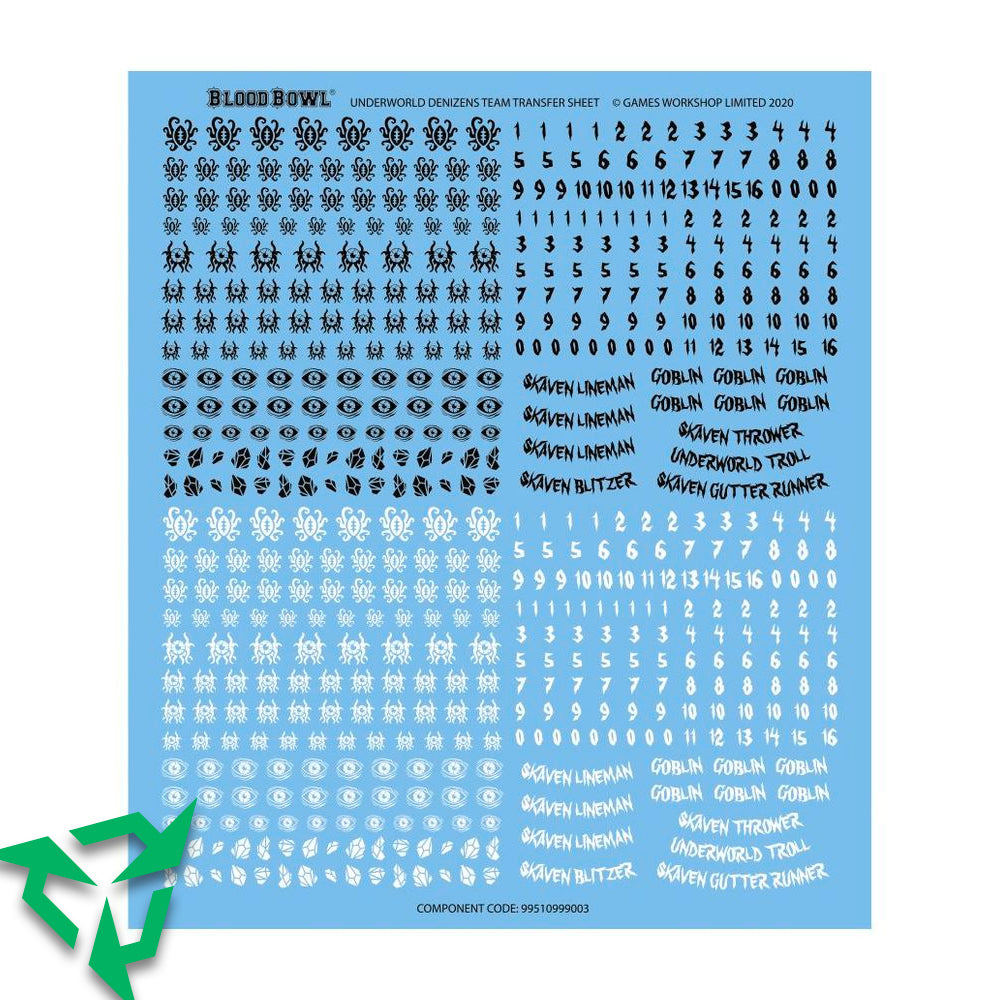 Blood Bowl Transfer Sheet